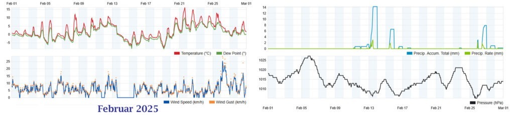 Wetterhistorie Februar 2025